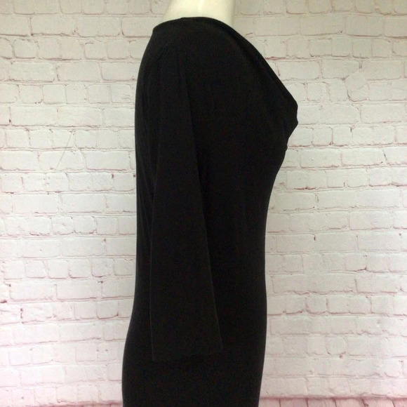J. Crew Black Cowl Neck 3/4 Length Sleeve Pullover Dress - Size XS - Picture 5 of 9